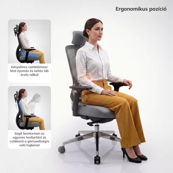 Jan Nowak® AXIS ergonomikus hálós irodai szék – anracit Jan Nowak® AXIS ergonomikus hálós irodai szék – anracit