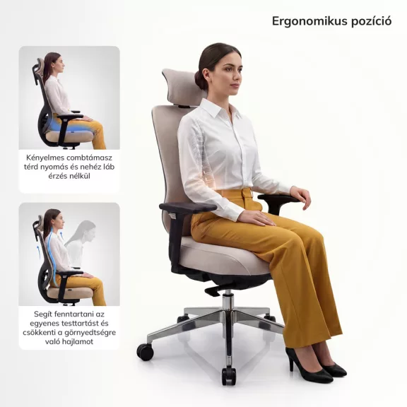 Jan Nowak®  AXIS ergonomikus hálós irodai szék – bézs