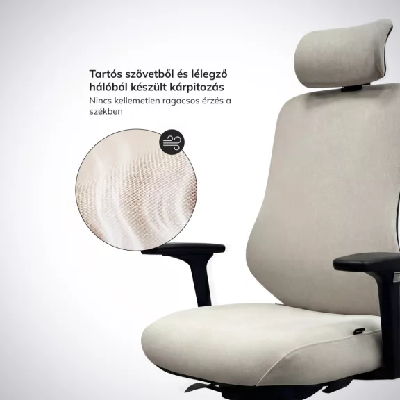 Jan Nowak®  AXIS ergonomikus hálós irodai szék – bézs