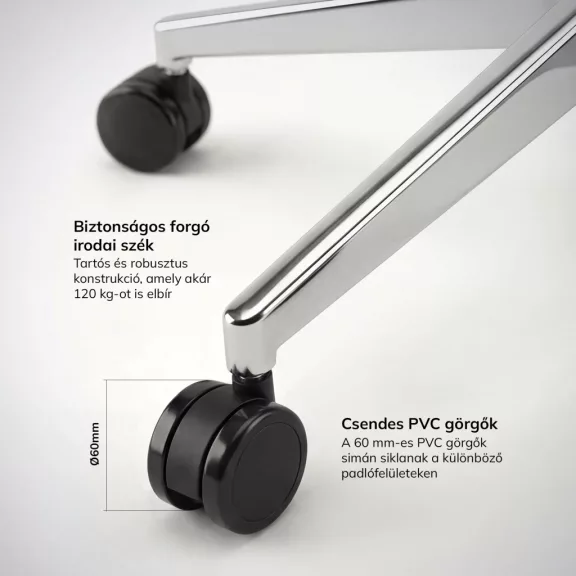 Jan Nowak®  AXIS ergonomikus hálós irodai szék – éjfekete