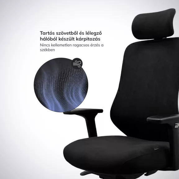 Jan Nowak®  AXIS ergonomikus hálós irodai szék – éjfekete