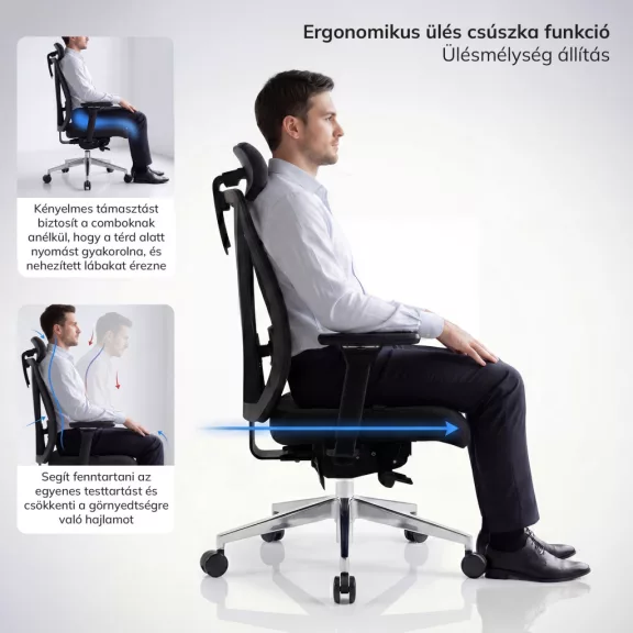 Ergonomikus irodai szék fekete hálós VECTOR Ergonomikus irodai szék fekete hálós VECTOR