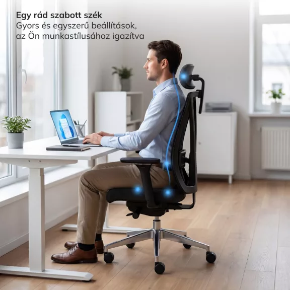Ergonomikus irodai szék fekete hálós VECTOR Ergonomikus irodai szék fekete hálós VECTOR