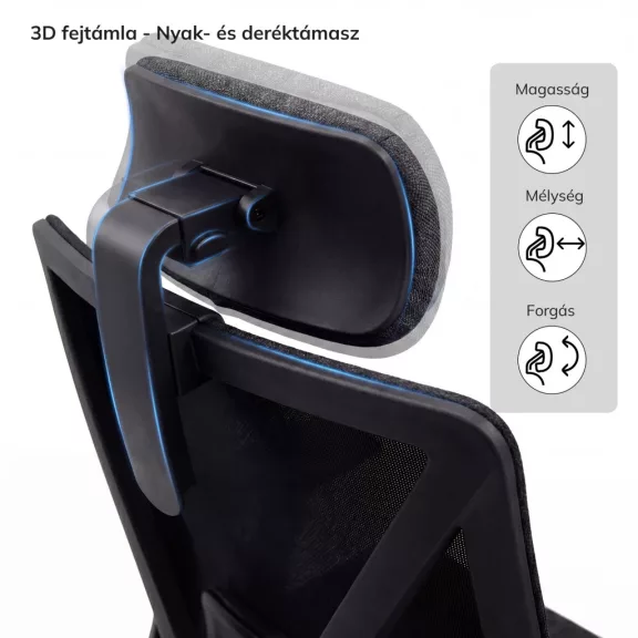 Ergonomikus irodai szék fekete hálós VECTOR Ergonomikus irodai szék fekete hálós VECTOR