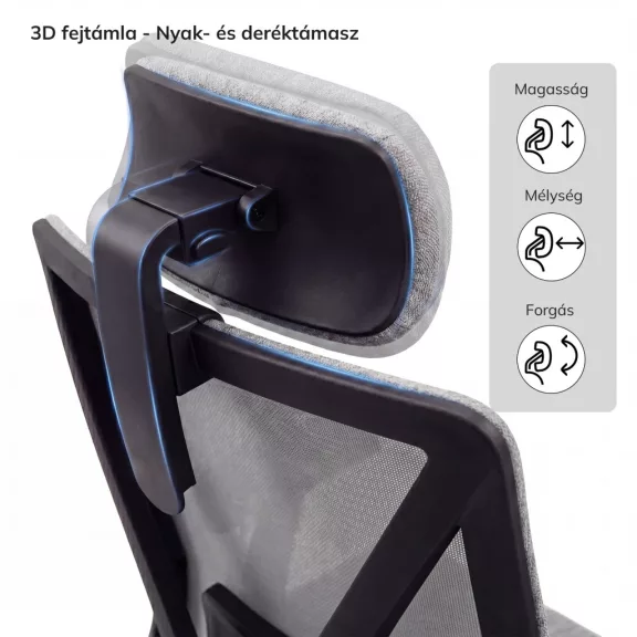 Ergonomikus irodai szék szürke hálós VECTOR Ergonomikus irodai szék szürke hálós VECTOR