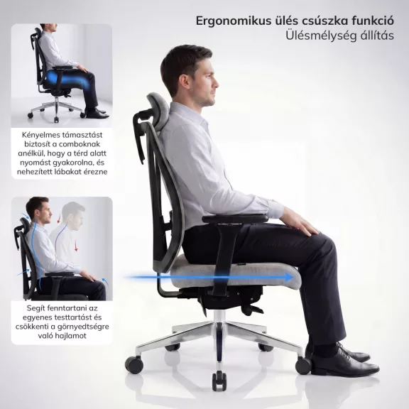 Ergonomikus irodai szék szürke VECTOR Ergonomikus irodai szék szürke VECTOR
