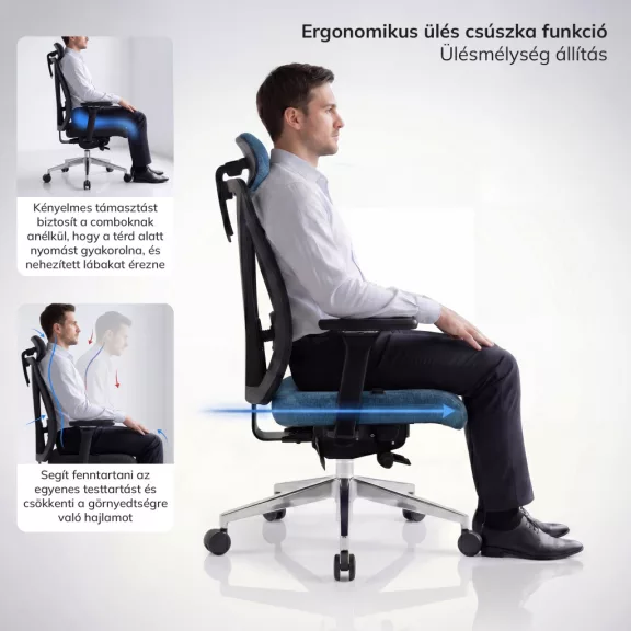 Ergonomikus irodai szék sötétkék VECTOR Ergonomikus irodai szék sötétkék VECTOR