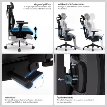 Ergonomikus irodai szék barna VECTOR