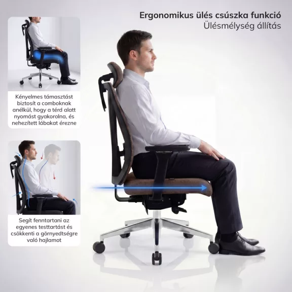 Ergonomikus irodai szék barna VECTOR Ergonomikus irodai szék barna VECTOR