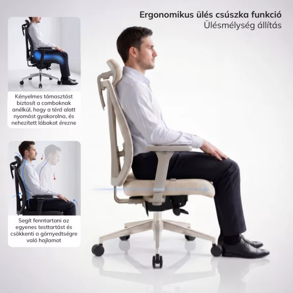 Ergonomikus irodai szék világos bézs VECTOR Ergonomikus irodai szék világos bézs VECTOR