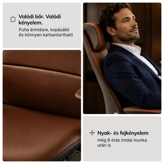 Bőr vezetői irodai szék barna COMMAND Bőr vezetői irodai szék barna COMMAND