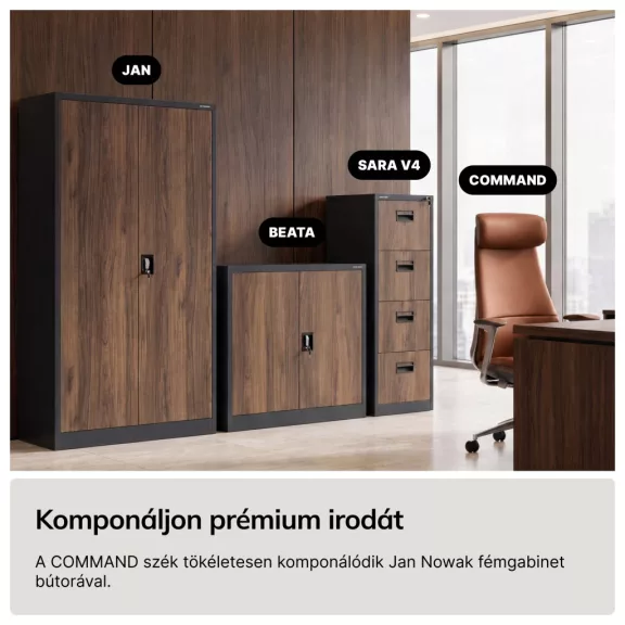 Bőr vezetői irodai szék barna COMMAND Bőr vezetői irodai szék barna COMMAND