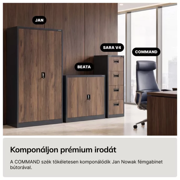 Bőr vezetői irodai szék kék COMMAND Bőr vezetői irodai szék kék COMMAND