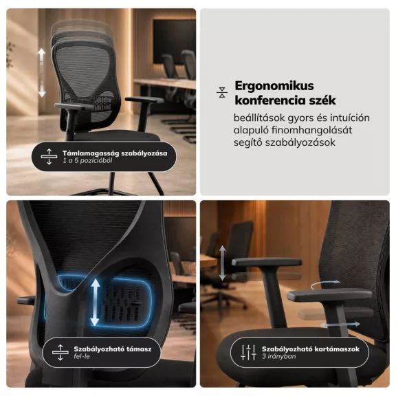 Fekete tárgyalószék ORBIT Fekete tárgyalószék ORBIT