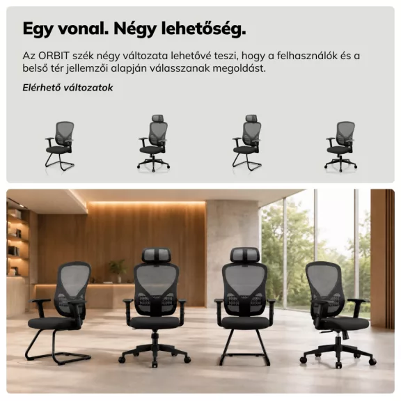 Fekete tárgyalószék ORBIT Fekete tárgyalószék ORBIT