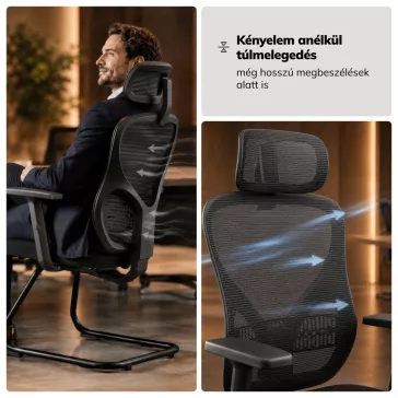 Fekete tárgyalószék fejtámlával ORBIT