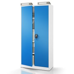   JAN H 42 | Fém iratszekrény szürke–kék, 4 polcos – lapraszerelt