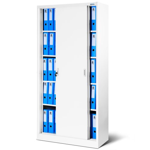 KUBA | 773-2 Tolóajtós Fém iratszekrény / FEHÉR színben