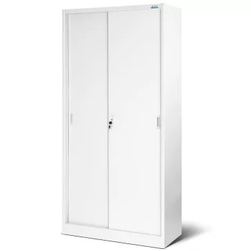 KUBA - 773 fém iratszekrény polcokkal tolóajtókkal 900x1850x400, modell fehér