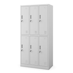   IGOR 780 | Fém öltözőszekrény szürke 6 rekeszes – lapraszerelt