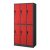 IGOR 781 | Fém öltözőszekrény antracit-piros 6 rekeszes – lapraszerelt
