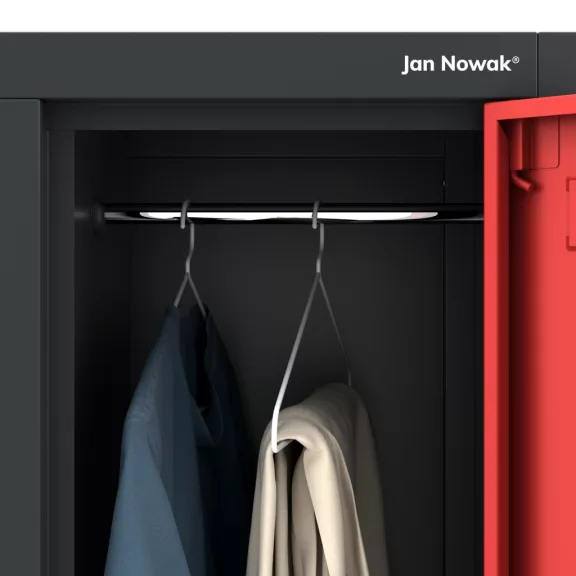 Jan Nowak® IGOR 6 rekeszes fém öltözőszekrény - antracit - piros