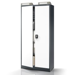   JAN H 788 | Fém iratszekrény antracit–fehér, 4 polcos – lapraszerelt