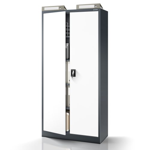 JAN H 788 | Fém iratszekrény antracit–fehér, 4 polcos – lapraszerelt