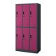 IGOR 809 | Fém öltözőszekrény antracit-fukszia 6 rekeszes – lapraszerelt
