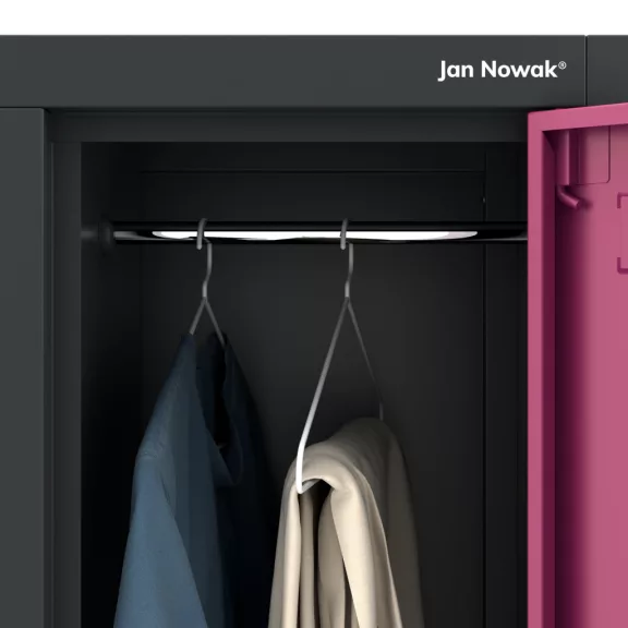 Jan Nowak® IGOR 6 rekeszes fém öltözőszekrény - antracit-fukszia