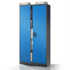   JAN H 812 | Fém iratszekrény antracit–kék, 4 polcos – lapraszerelt