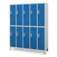BARTEK 944 fém öltözőszekrény – szürke test, kék ajtók – lapraszerelt