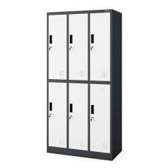   IGOR 945 | Fém öltözőszekrény antracit-fehér 6 rekeszes – lapraszerelt