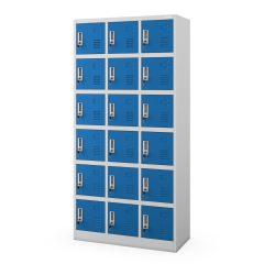   KAROL | 959 18 rekeszes öltözőszekrény talapzattal / Szürke-kék színben