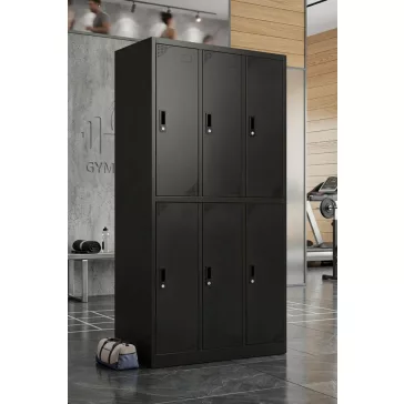 ARTEMISZ® ADAMS 6 rekeszes fém öltözőszekrény - fekete
