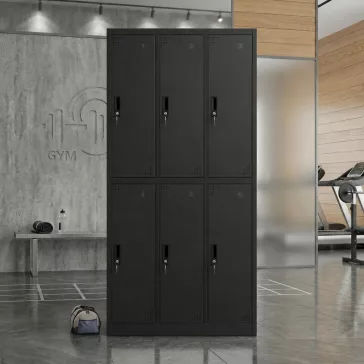 ARTEMISZ® ADAMS 6 rekeszes fém öltözőszekrény - fekete
