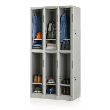 ARTEMISZ® ADAMS 6 rekeszes fém öltözőszekrény - szürke
