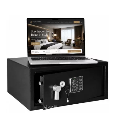   ARTEMISZ® Budapest laptop széf hotelszobába | Digitális zárral – fekete