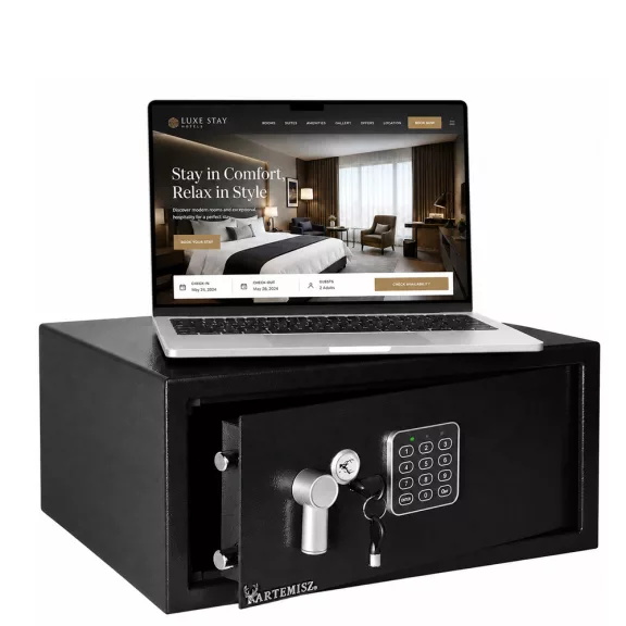 ARTEMISZ® Budapest laptop széf hotelszobába | Digitális zárral – fekete ARTEMISZ® Budapest laptop széf hotelszobába | Digitális zárral – fekete