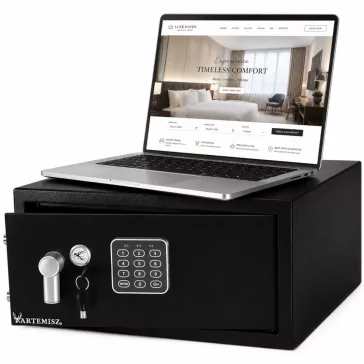   ARTEMISZ® Budapest laptop széf hotelszobába | Digitális zárral – fekete
