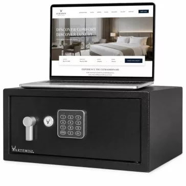   ARTEMISZ® Budapest laptop széf hotelszobába | Digitális zárral – fekete