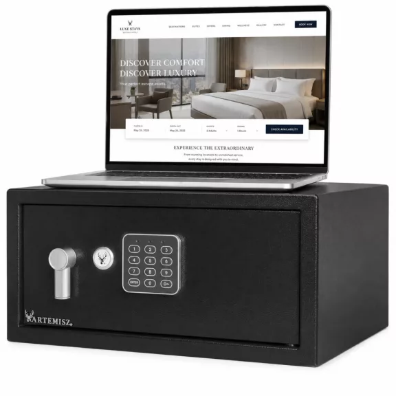 ARTEMISZ® Budapest laptop széf hotelszobába | Digitális zárral – fekete ARTEMISZ® Budapest laptop széf hotelszobába | Digitális zárral – fekete