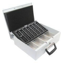   Basi – EGK 150 pénztárkazetta – masszív acéllemez kivitel, eurós érmetálcával és bankjegytartóval