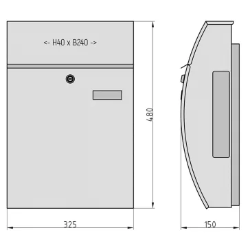 BK 1000Z1 nagyméretű újságtartós postaláda