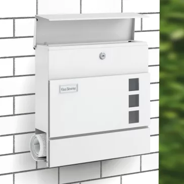 BASI BK 380M fehér újságtartós postaláda 370 × 370 × 105 mm