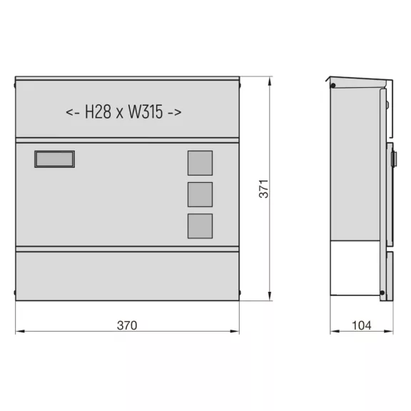 BASI BK 380M fehér újságtartós postaláda 370 × 370 × 105 mm BASI BK 380M fehér újságtartós postaláda 370 × 370 × 105 mm