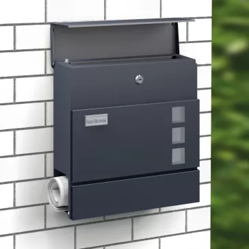 BASI BK 380M antracit újságtartós postaláda 370 x 370 x 105 mm