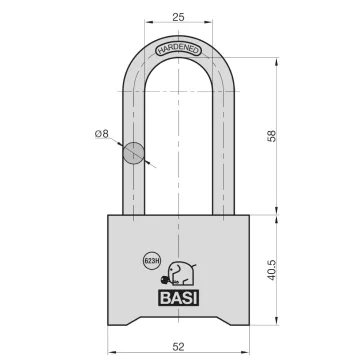 Basi - VHS 623H - Hosszúnyakú számzáras biztonsági lakat