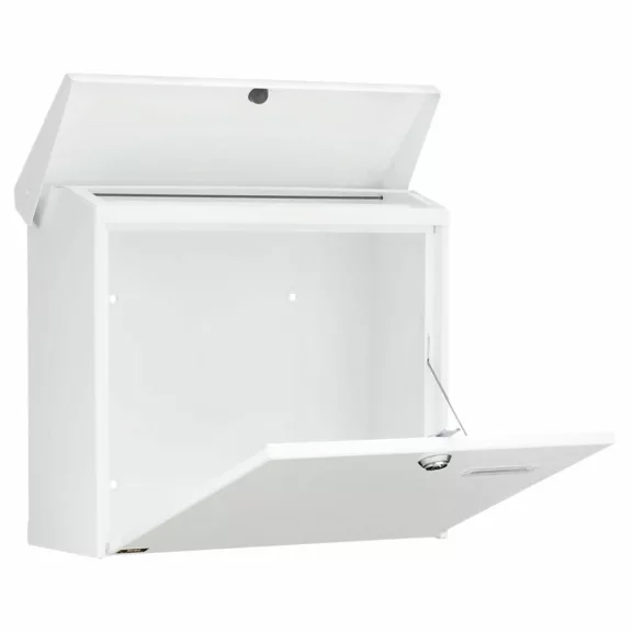 Burg Wächter nagyméretű kerítésen kívüli postaláda – BW04120 – Fehér – 340 x 380 x 148 mm