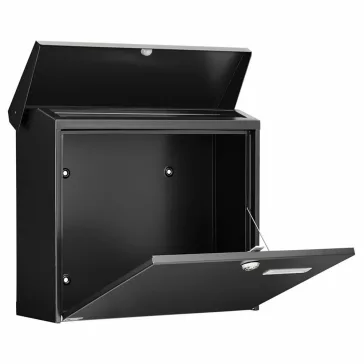 Burg Wächter nagyméretű kerítésen kívüli postaláda – BW04140 – Fekete – 340 x 380 x 148 mm